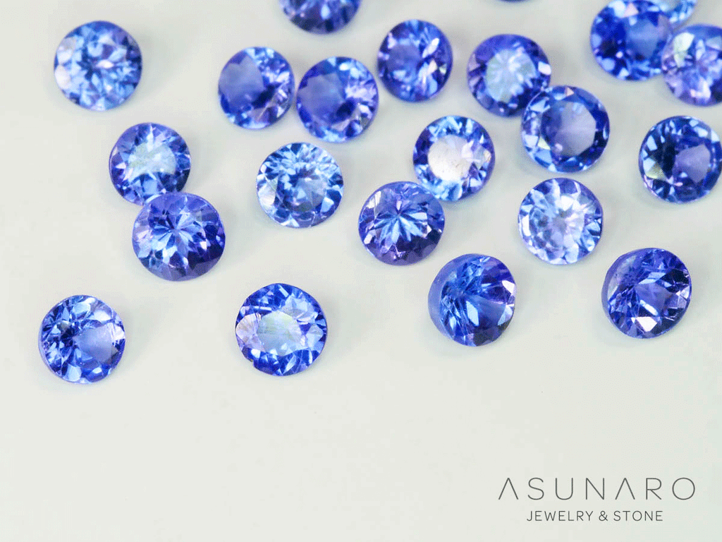 【4時間限定ゲリラ販売】濃い目キラキラ✨️タンザナイト  ラウンド4mm【ltd2602192】特別販売