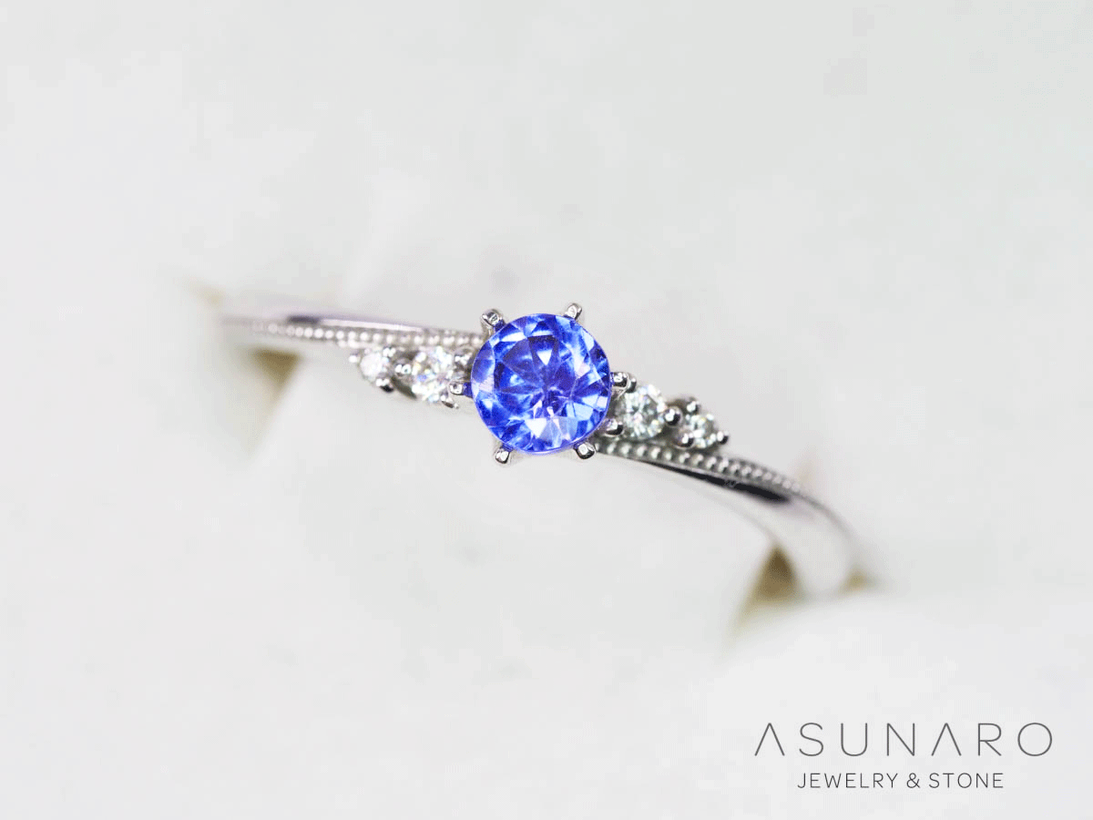 【4時間限定ゲリラ販売】濃い目キラキラ✨️タンザナイト  ラウンド4mm【ltd2602192】特別販売