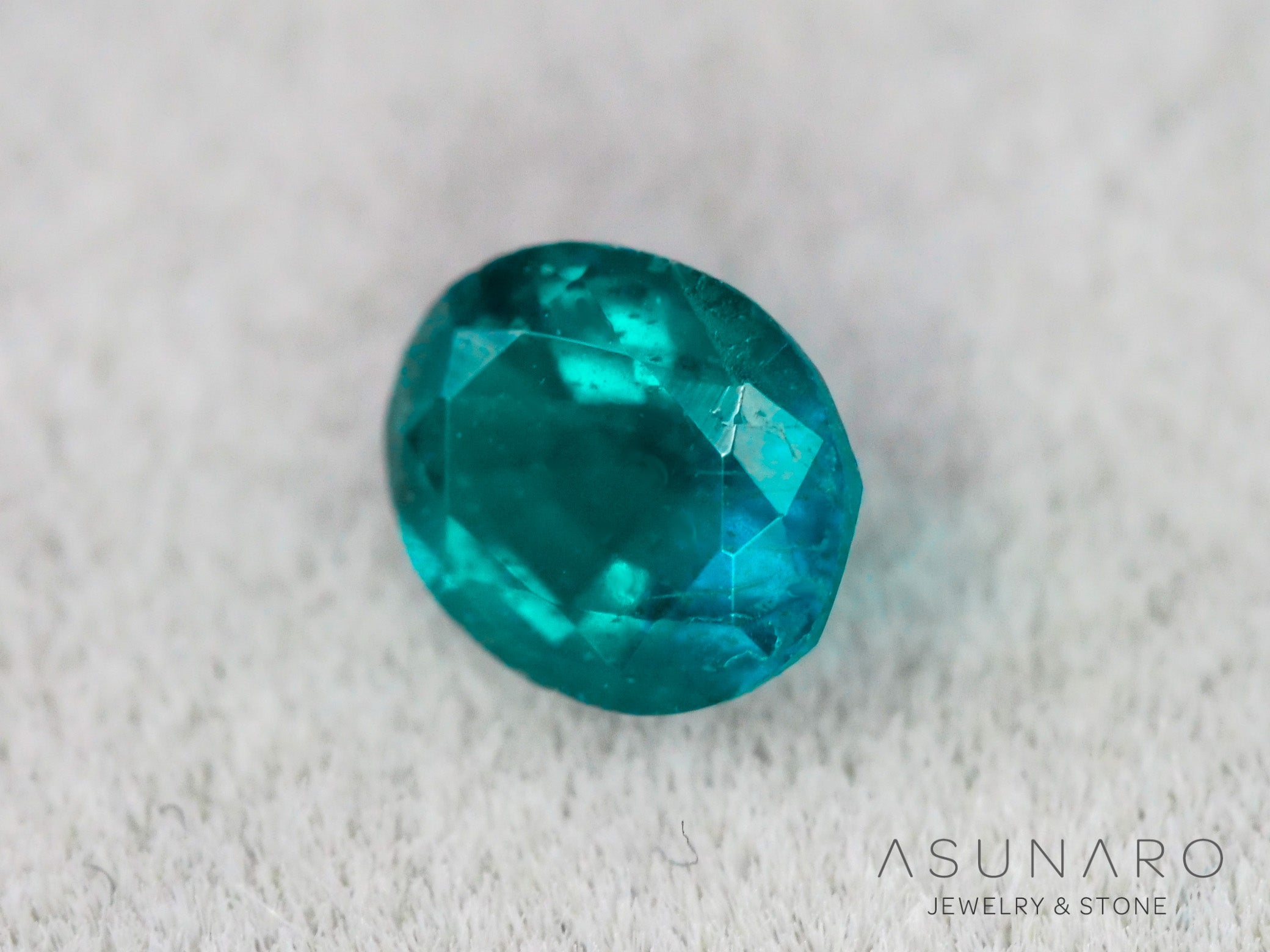 ティールブルーグリーンアウイナイト　オーバルカット　アフガニスタン産 　0.18ct【260805-3461】