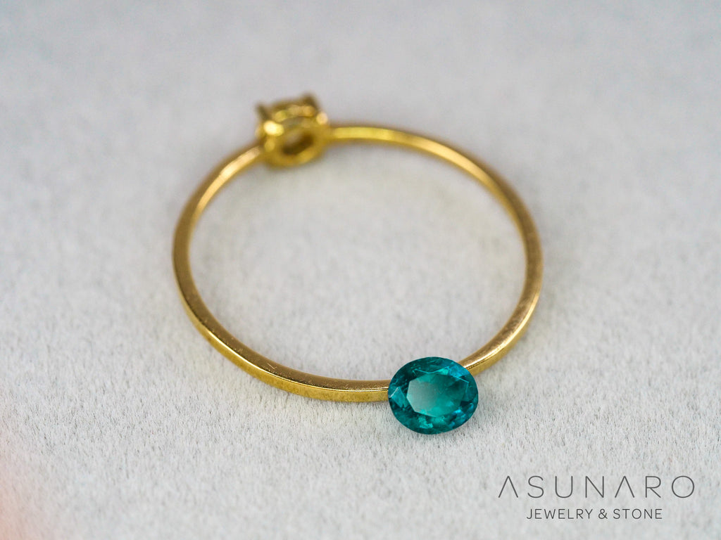 ティールブルーグリーンアウイナイト　オーバルカット　アフガニスタン産 　0.18ct【260805-3461】