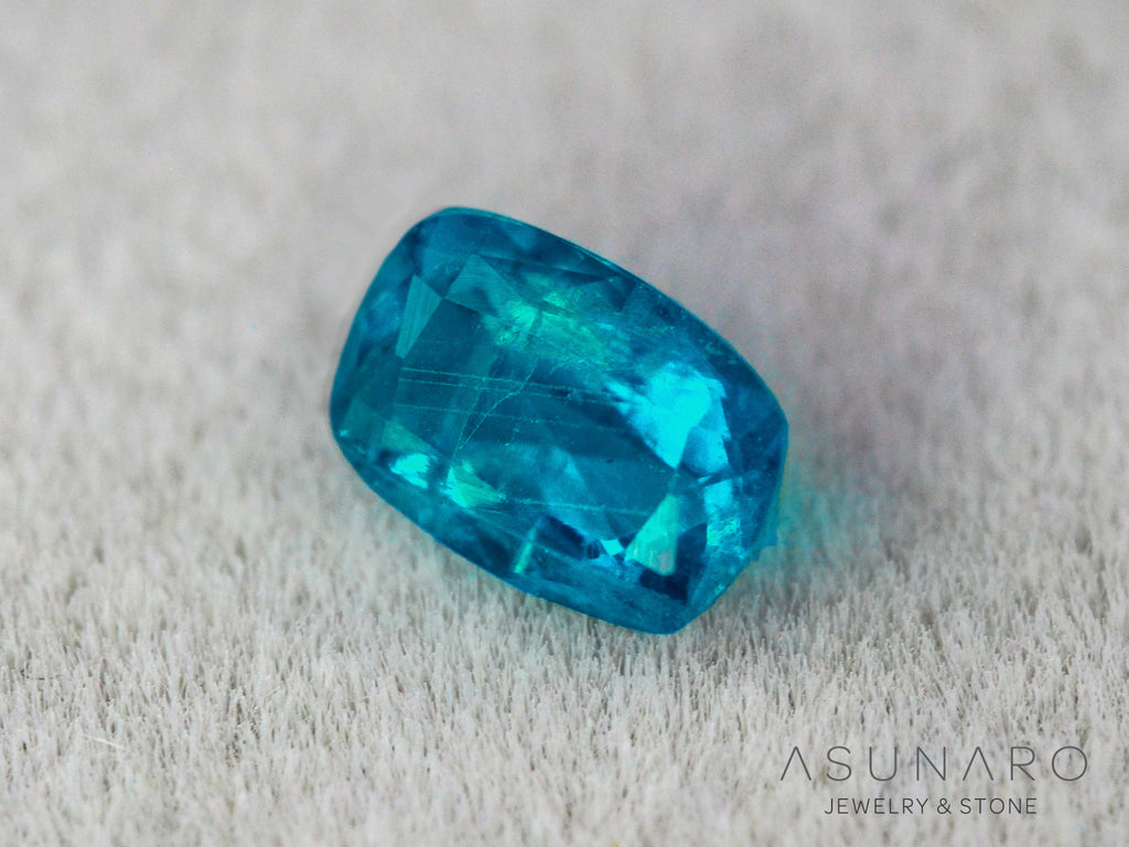 ティールブルーグリーンアウイナイト　クッションカット　アフガニスタン産 　0.17ct【260805-3463】
