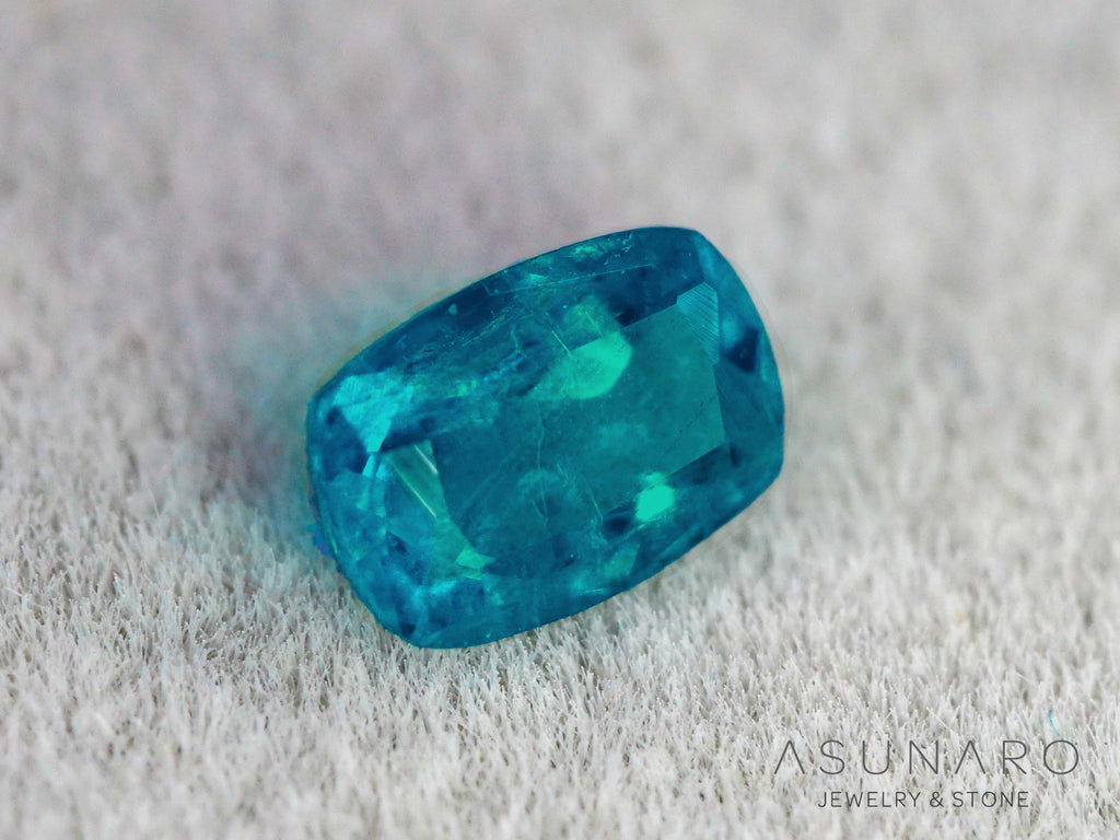 ティールブルーグリーンアウイナイト　クッションカット　アフガニスタン産 　0.17ct【260805-3463】
