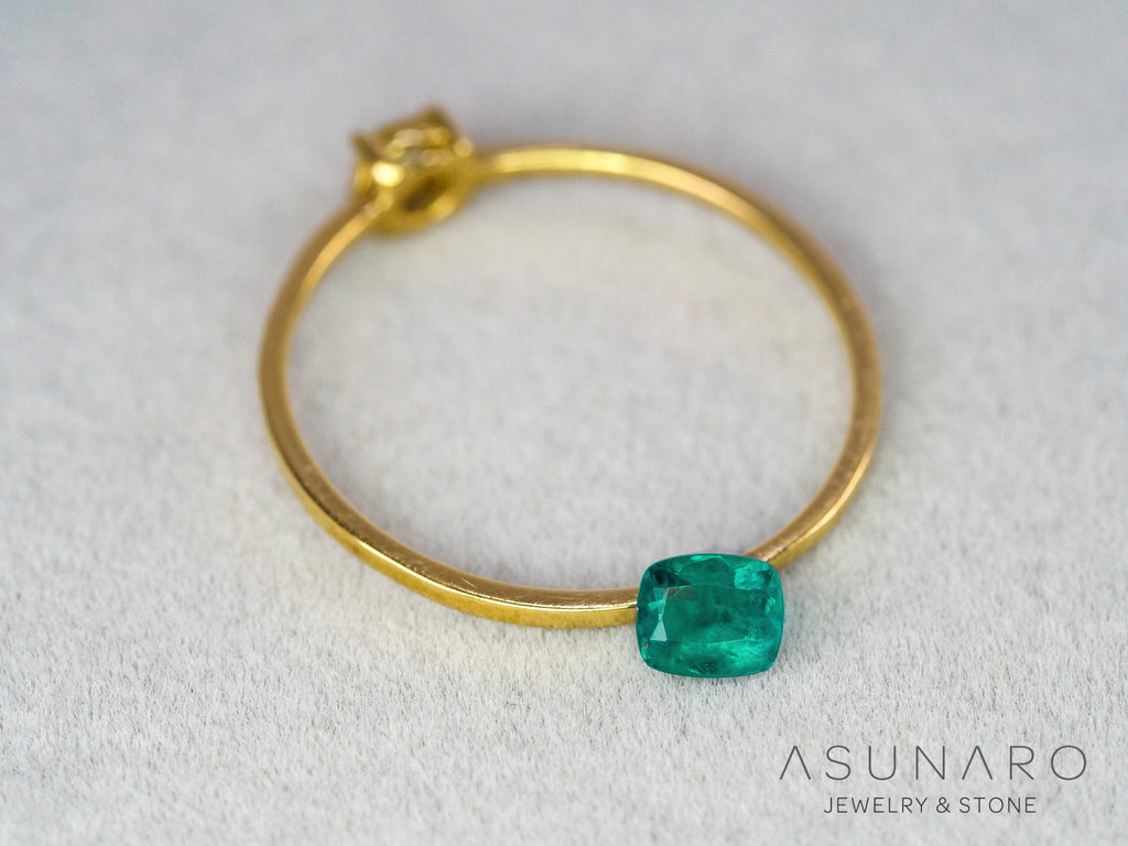 ティールブルーグリーンアウイナイト　クッションカット　アフガニスタン産 　0.18ct【260805-3464】