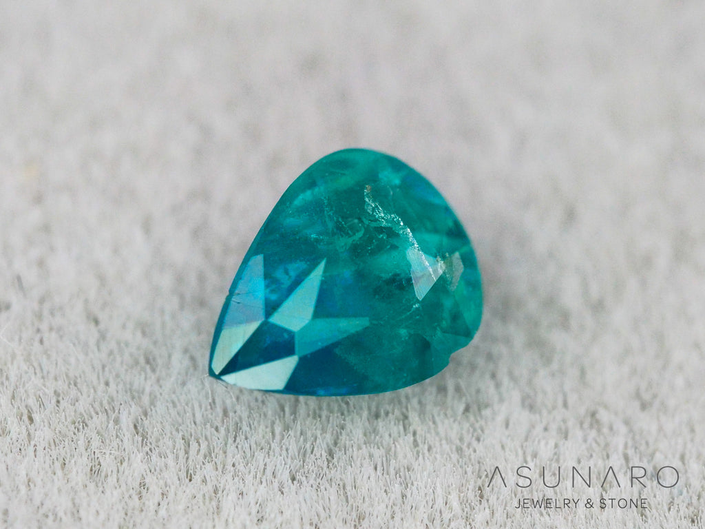 ティールブルーグリーンアウイナイト　ペアシェイプ　アフガニスタン産 　0.12ct【260805-3467】