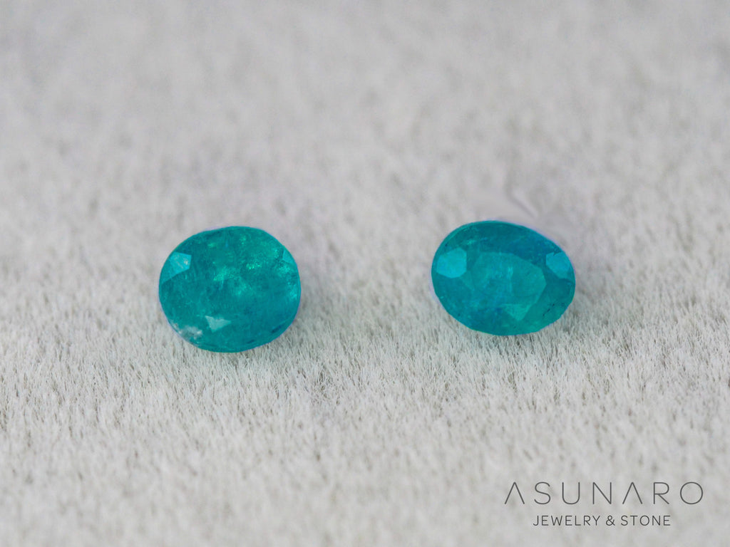 ティールブルーグリーンアウイナイト　2個セット　オーバルカット　アフガニスタン産 　2pcs 0.12ct【260805-3472】