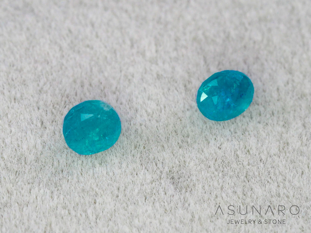 ティールブルーグリーンアウイナイト　2個セット　オーバルカット　アフガニスタン産 　2pcs 0.12ct【260805-3472】