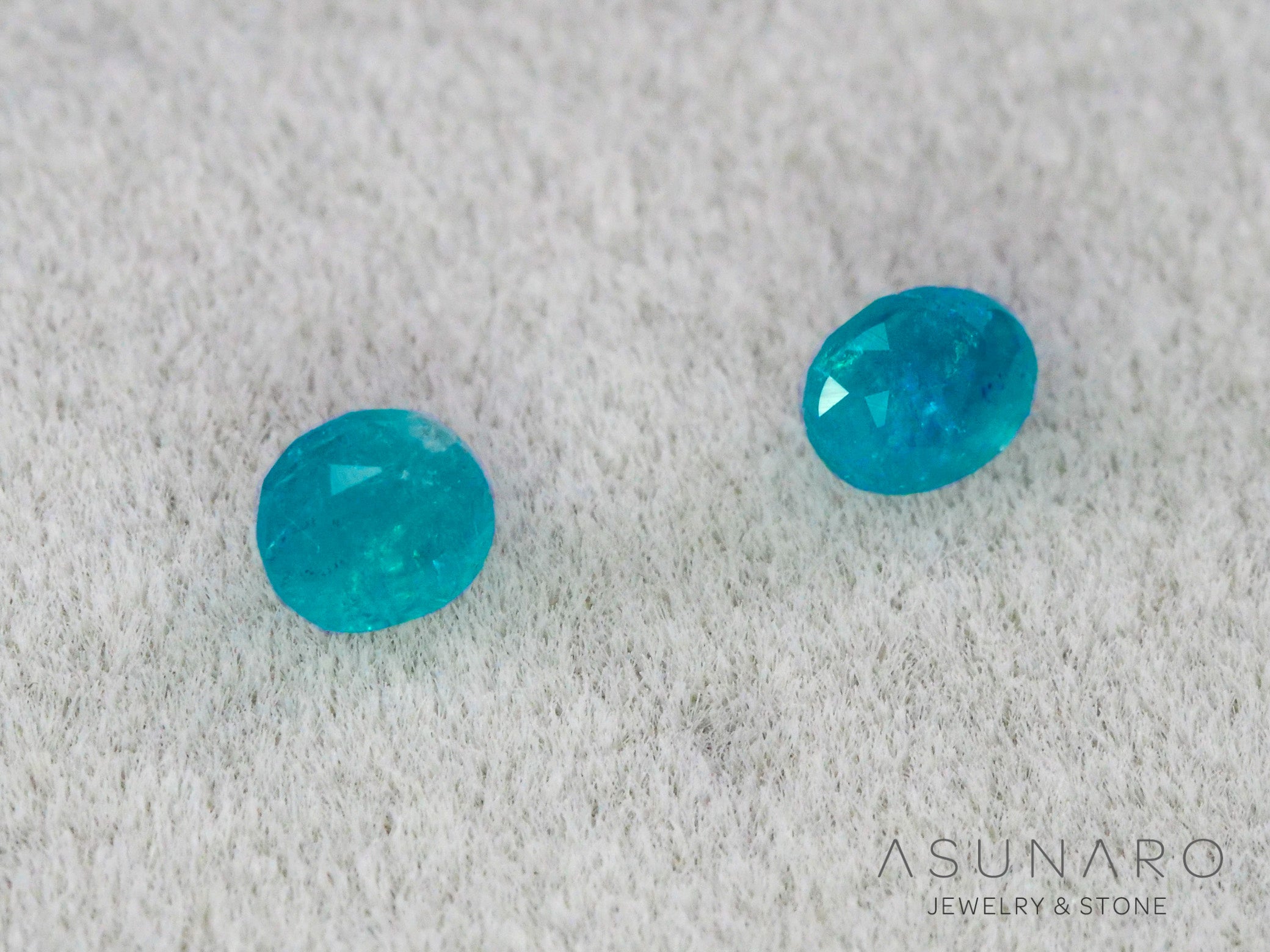 ティールブルーグリーンアウイナイト　2個セット　オーバルカット　アフガニスタン産 　2pcs 0.12ct【260805-3472】