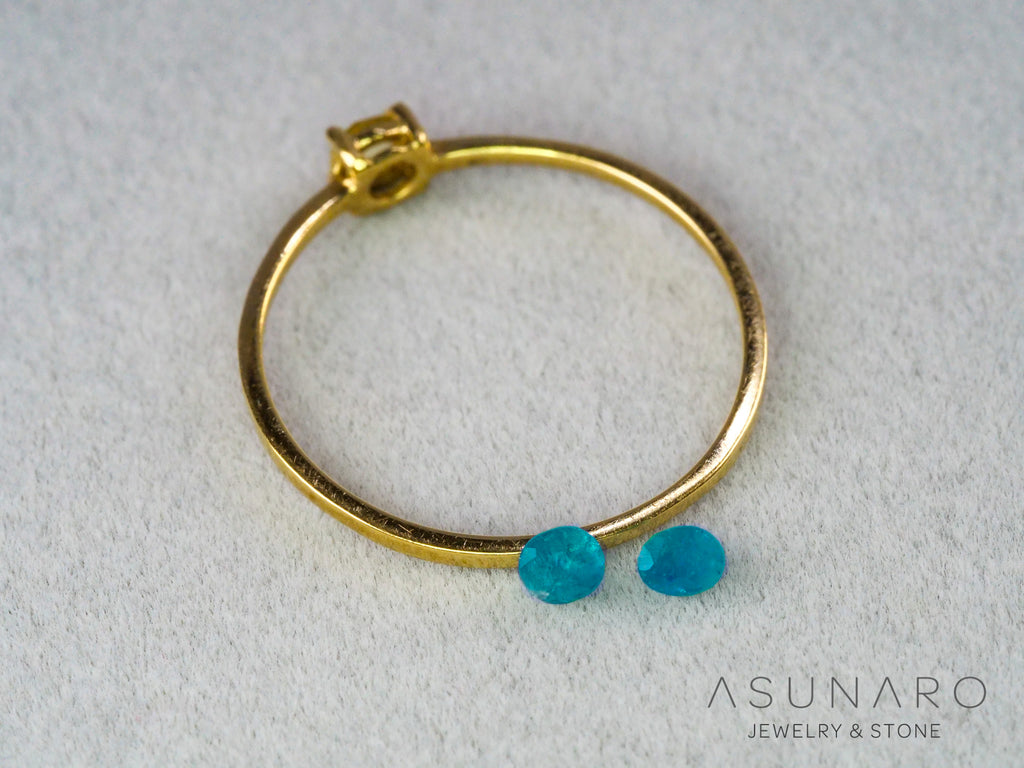 ティールブルーグリーンアウイナイト　2個セット　オーバルカット　アフガニスタン産 　2pcs 0.12ct【260805-3472】