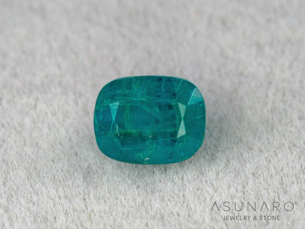 ティールブルーグリーンアウイナイト　クッションカット　アフガニスタン産 　0.48ct【260805-3473】