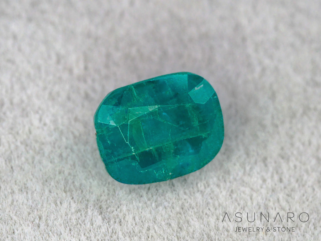 ティールブルーグリーンアウイナイト　クッションカット　アフガニスタン産 　0.48ct【260805-3473】