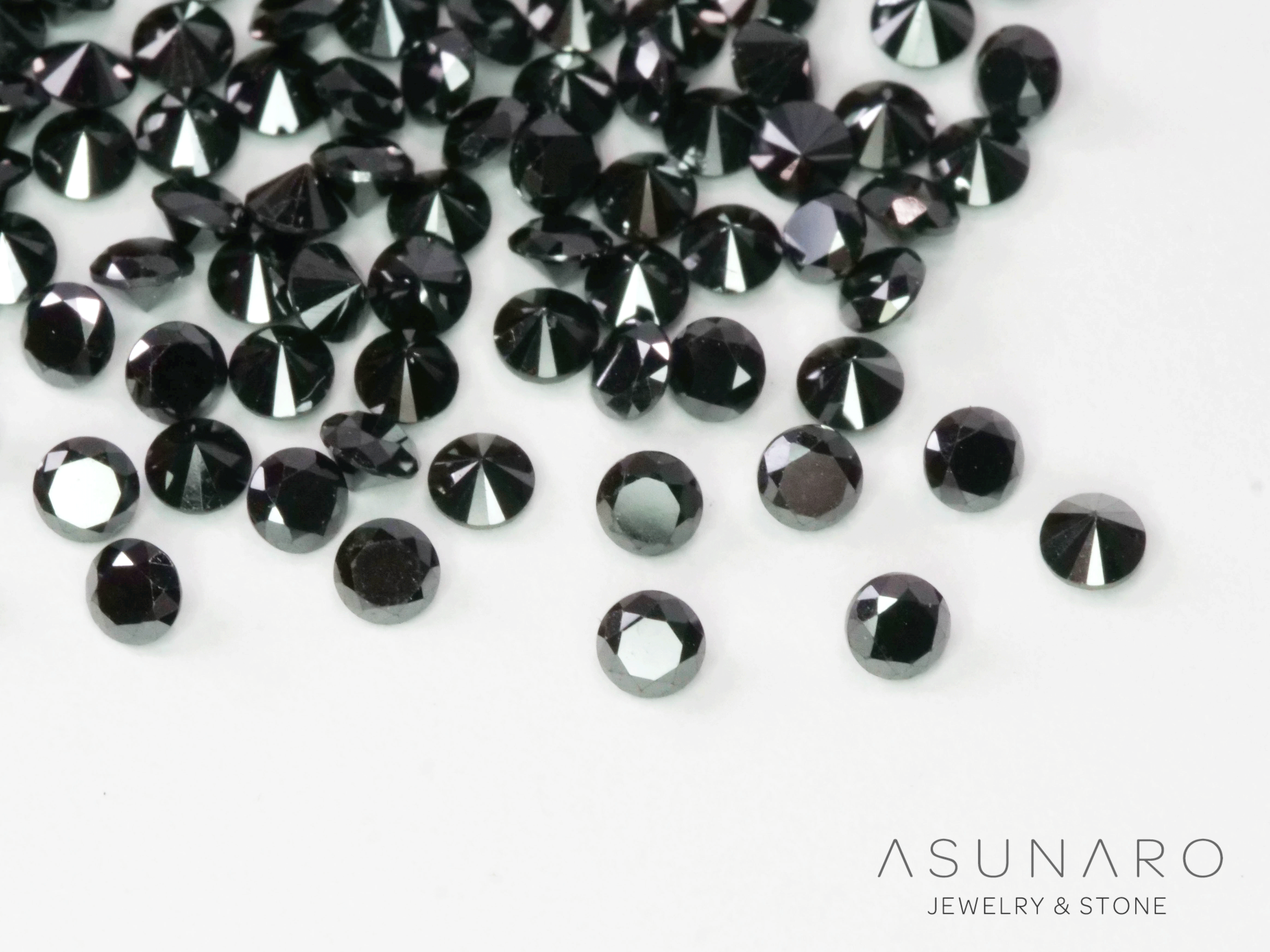 【4時間限定ゲリラ販売】ブラックダイヤモンド＆シトリン　7個セット　コンビMIX　約2mm【ltd2608201】特別販売