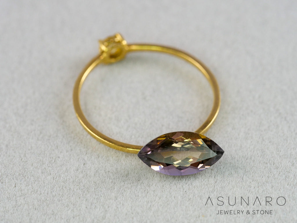バイカラーゾイサイト（タンザナイト）マーキスカット　タンザニア産　1.38ct【261002-3405】