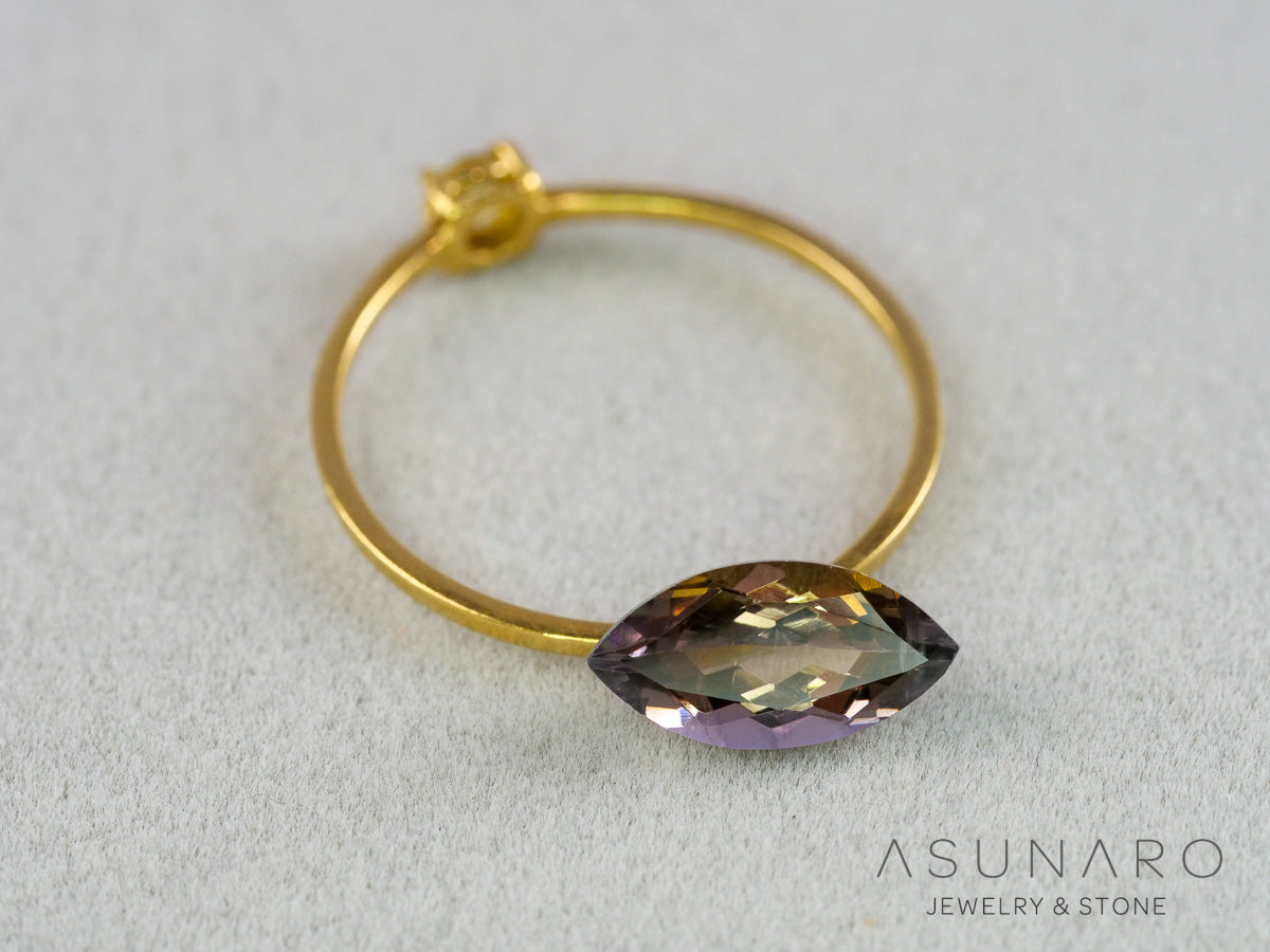 バイカラーゾイサイト（タンザナイト）マーキスカット　タンザニア産　1.38ct【261002-3405】