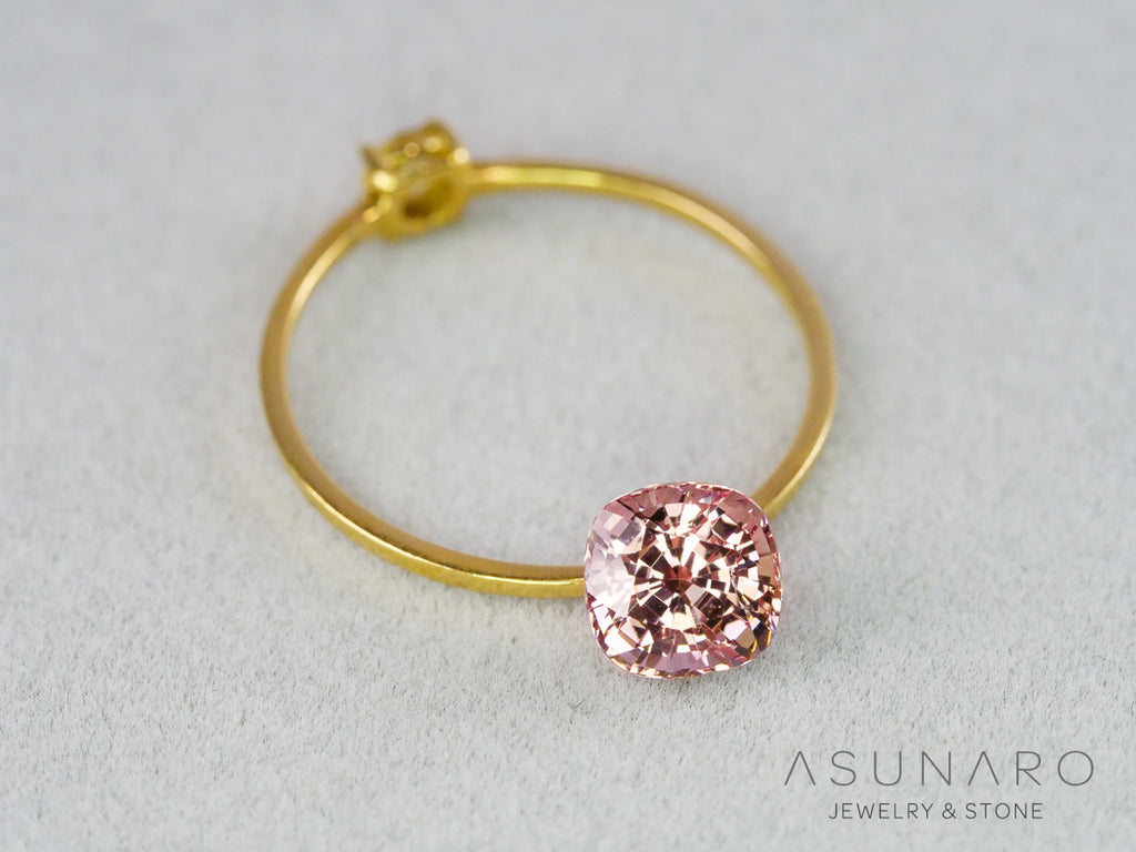 ピーチピンクスピネル 　クッションカット　スリランカ産　1.16ct　【261002-3577】