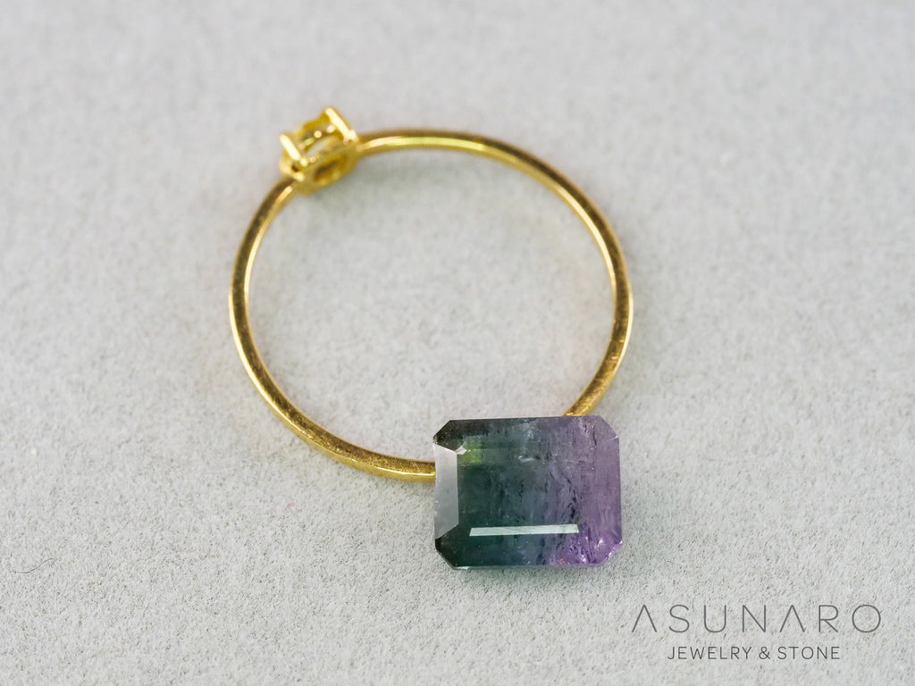 パーティーカラードトルマリン　エメラルドカット　アフガニスタン産　1.56ct【261002-3427】
