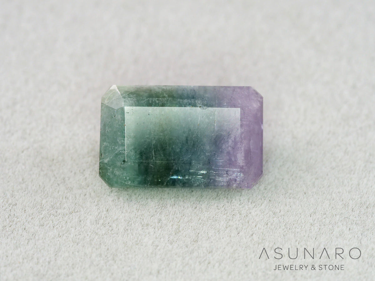 パーティーカラードトルマリン　エメラルドカット　アフガニスタン産　3.69ct【261002-3428】