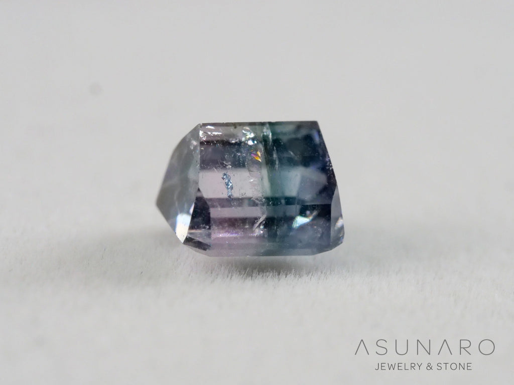 ピンク・ナイトブルーバイカラートルマリン　エメラルドカット　アフガニスタン産　1.07ct【261002-3430】