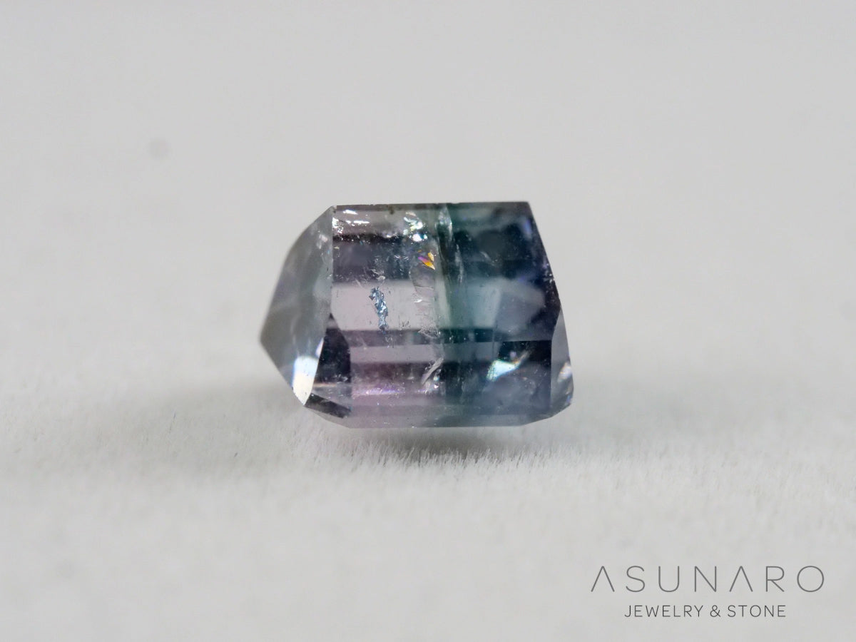 ピンク・ナイトブルーバイカラートルマリン　エメラルドカット　アフガニスタン産　1.07ct【261002-3430】