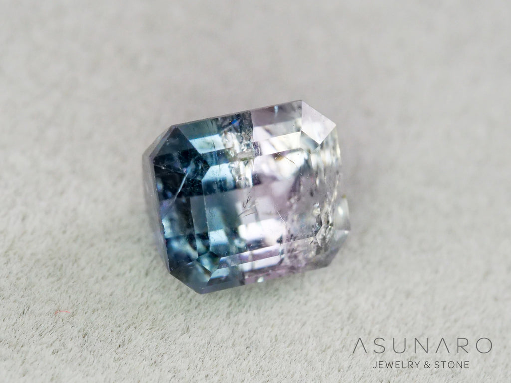 ピンク・ナイトブルーバイカラートルマリン　エメラルドカット　アフガニスタン産　1.40ct【261002-3431】