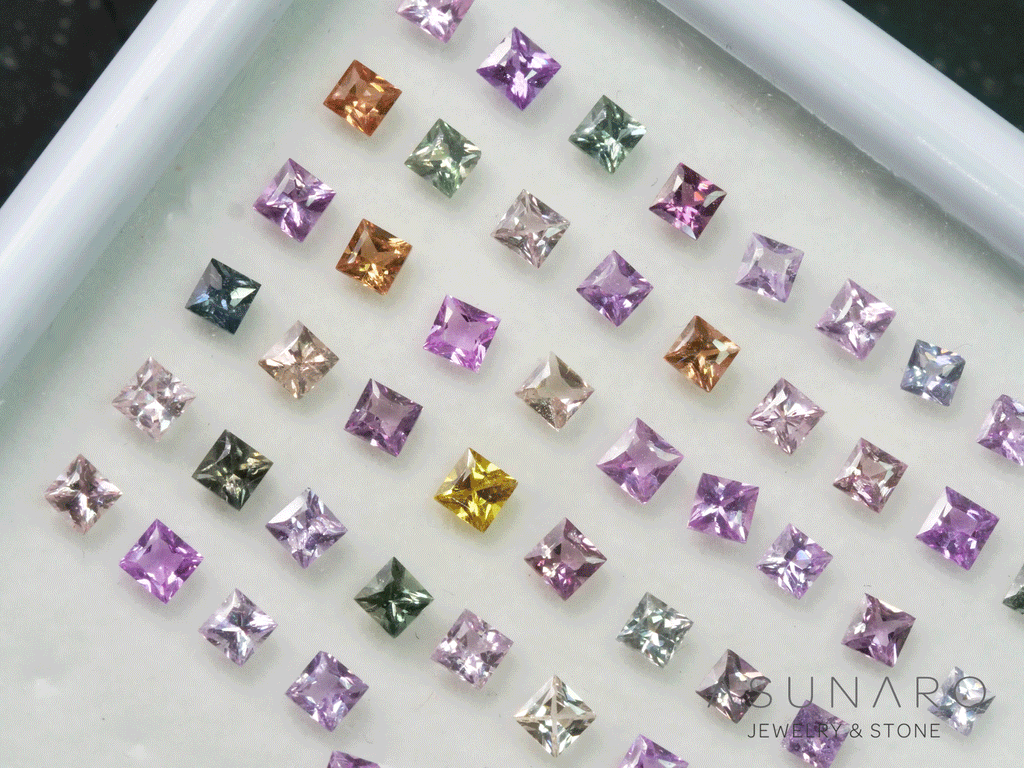 【4時間限定ゲリラ販売】超得✨️プリンセスカット マルチカラーサファイア　約2mm【ltd260901】特別販売