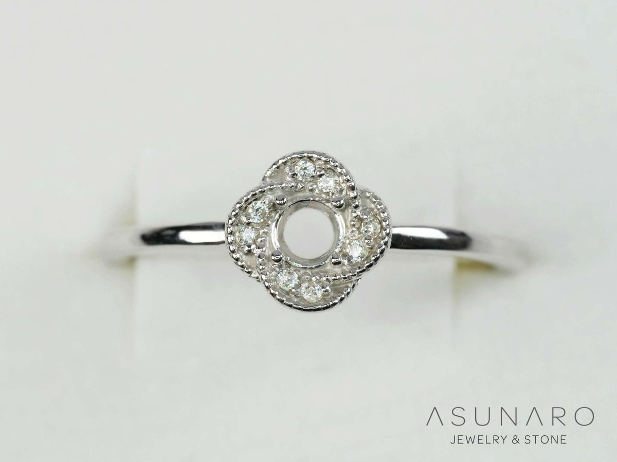 【お仕立て用】空枠番号：4205C　リング枠　取り巻き【オーダージュエリー用】