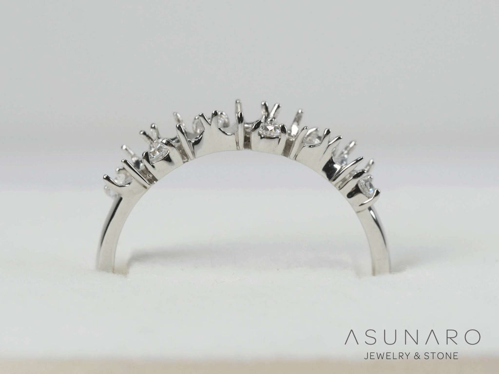【お仕立て用】空枠番号：6100C　2×5mm　リング枠　ハーフエタニティ【オーダージュエリー用】hpv