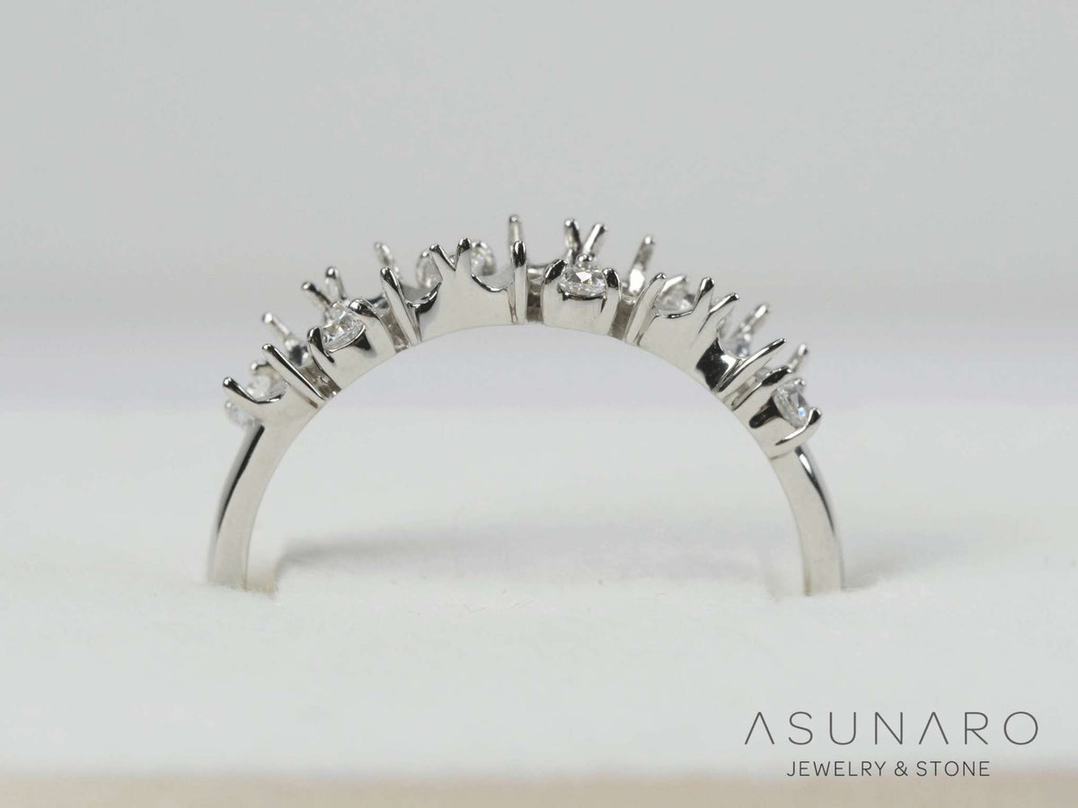【お仕立て用】空枠番号：6100C　2×5mm　リング枠　ハーフエタニティ【オーダージュエリー用】hpv