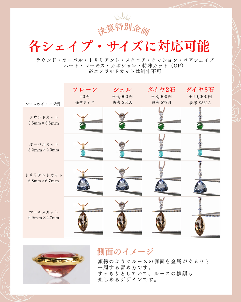 【決算お仕立て企画】ジュエリーお仕立て福袋🌟4つのデザインから選べるペンダント　K18YG /  K10（YG/WG/PG）【ltd-jw2605】特別記念