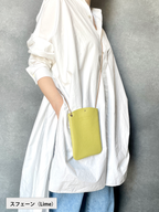 【全5色・限定コラボ】ASUNAROオリジナル　レザーサコッシュ　本革ボーチ、ケータイケース、革バッグ【250610-kobag】