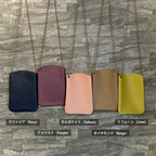 【全5色・限定コラボ】ASUNAROオリジナル　レザーサコッシュ　本革ボーチ、ケータイケース、革バッグ【250610-kobag】