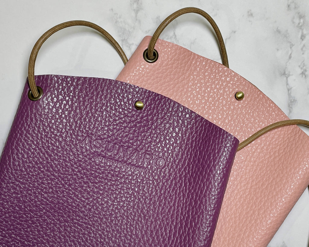 【全5色・限定コラボ】ASUNAROオリジナル　レザーサコッシュ　本革ボーチ、ケータイケース、革バッグ【250610-kobag】