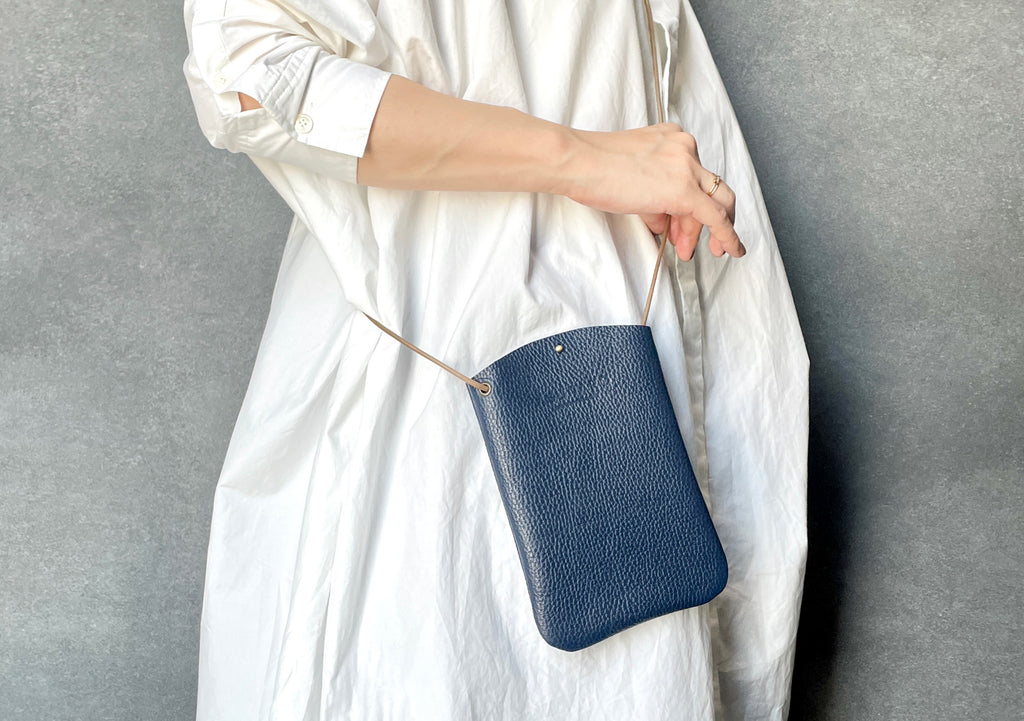 【全5色・限定コラボ】ASUNAROオリジナル　レザーサコッシュ　本革ボーチ、ケータイケース、革バッグ【250610-kobag】