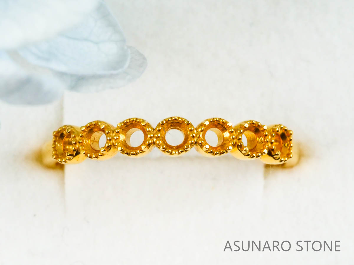 お仕立て用】空枠番号：4982C 2mm用 リング枠 ハーフエタニティ