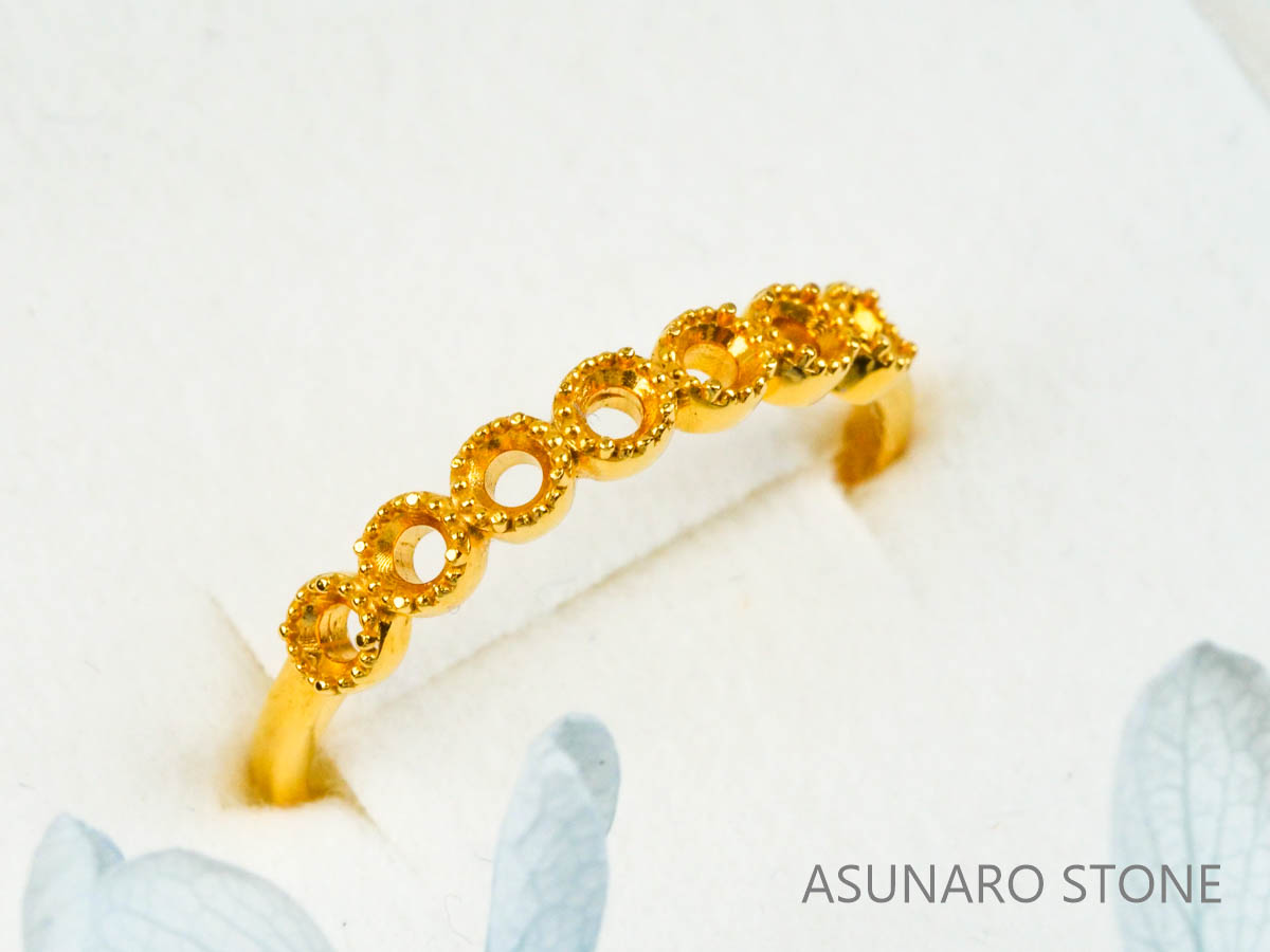 【お仕立て用】空枠番号：4982C　2mm用　リング枠　ハーフエタニティ【オーダージュエリー用】hpv