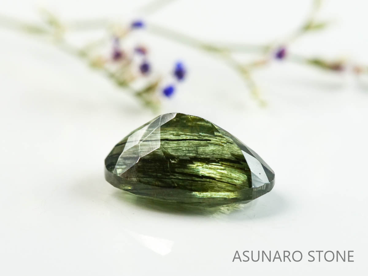 ルドウィジャイトインペリドット（ルチルペリドット）オーバルカット　パキスタン産   2.94ct【221226-1349】