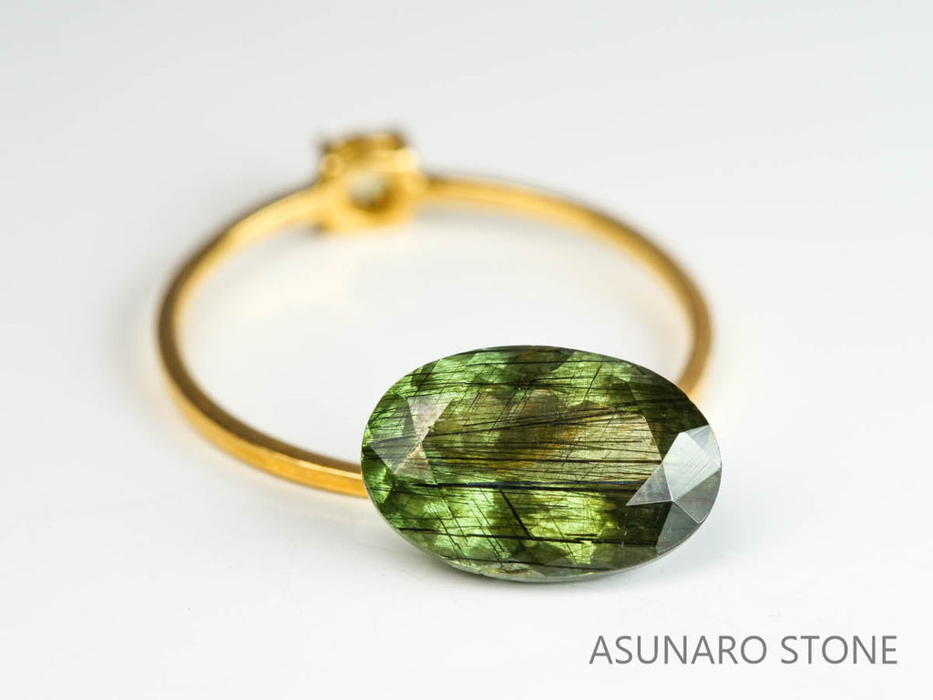 ルドウィジャイトインペリドット（ルチルペリドット）オーバルカット　パキスタン産   2.94ct【221226-1349】