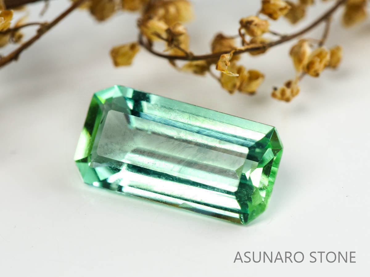 シーフォームトルマリン　エメラルドカット　アフガニスタン産　　1.64ct【230313-1620】