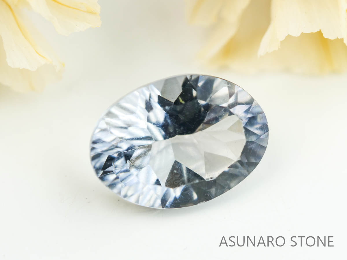 グレイッシュブルートルマリン　コンケーブカット　ルワンダ産　1.23ct【230303-1546】