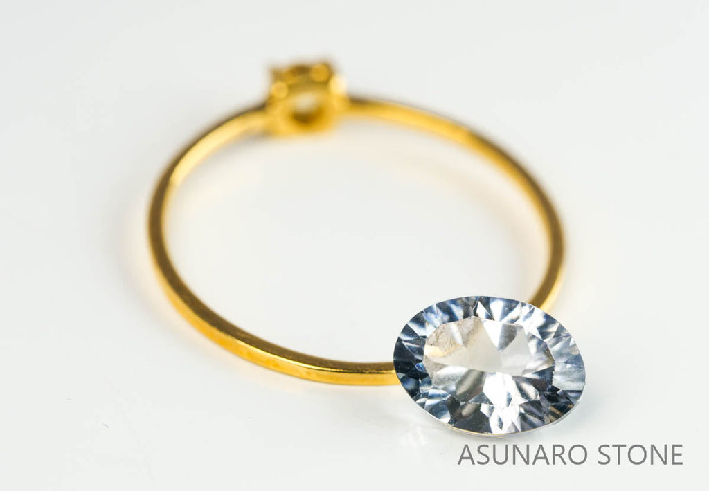 グレイッシュブルートルマリン　コンケーブカット　ルワンダ産　1.23ct【230303-1546】