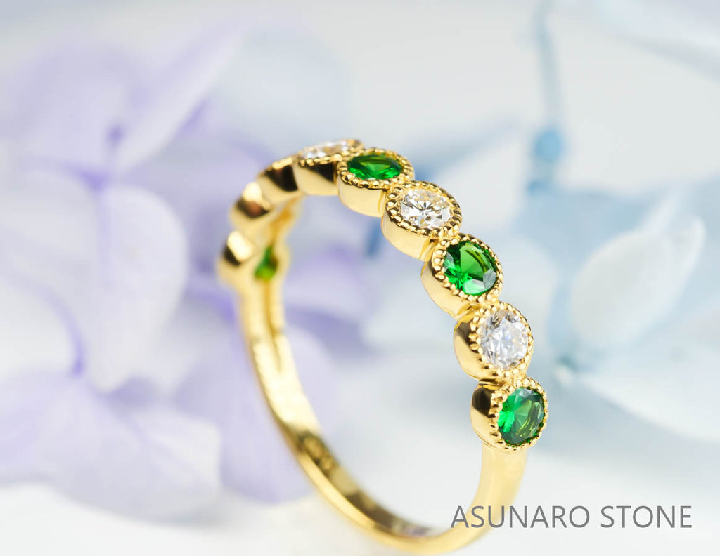 【お仕立て用】空枠番号：3679C　2.5mm用　リング枠　ハーフエタニティ【オーダージュエリー用】hpv