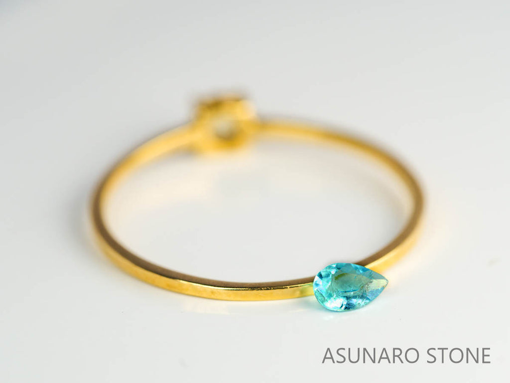 パライバトルマリン　ペアシェイプ　 ブラジル産　0.10ct 　  【230518-1641】