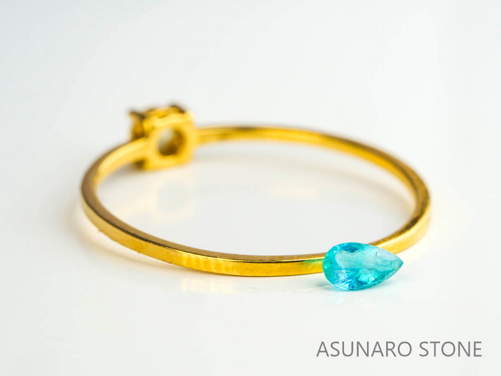 パライバトルマリン　ペアシェイプ　ブラジル産　0.10ct 　  【230615-1696】