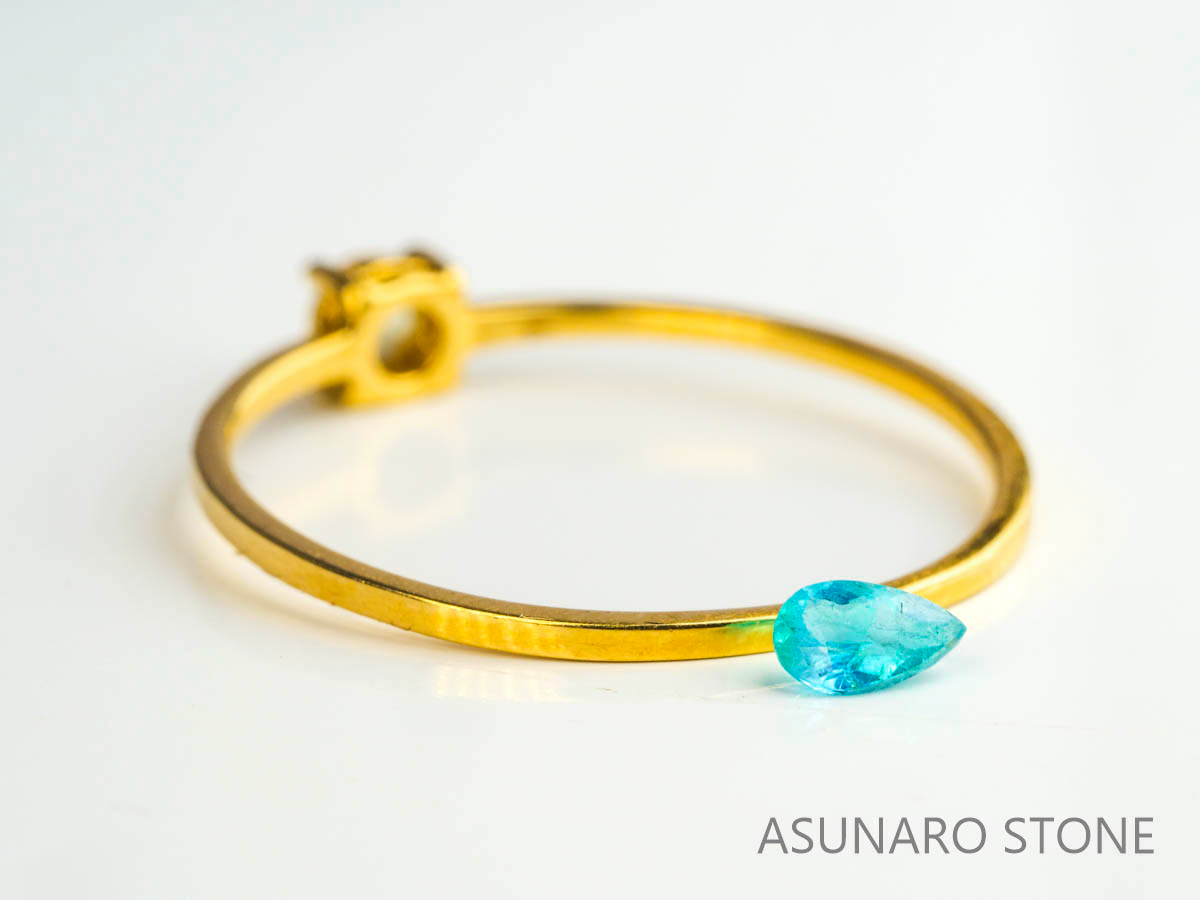 パライバトルマリン　ペアシェイプ　ブラジル産　0.10ct 　  【230615-1696】