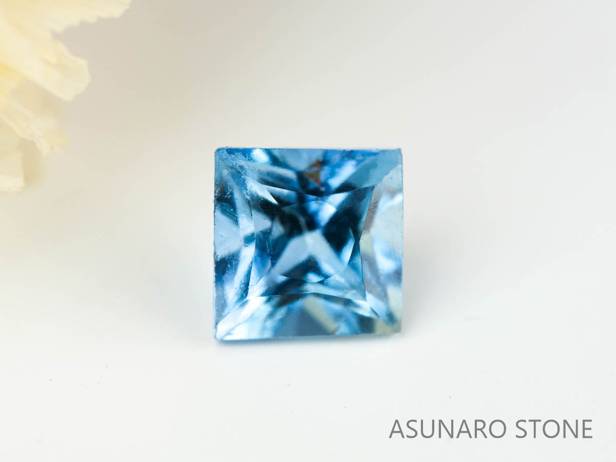 サンタマリアアクアマリン プリンセスカット ブラジル産　0.18ct【230529-1701】