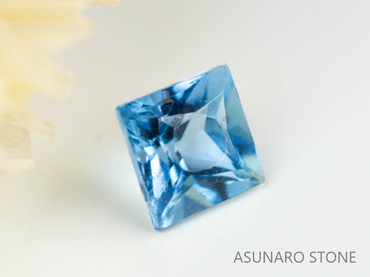 サンタマリアアクアマリン プリンセスカット ブラジル産　0.18ct【230529-1701】
