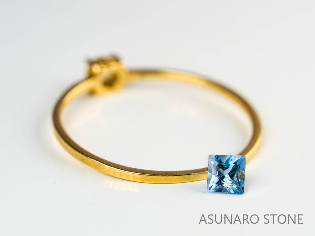 サンタマリアアクアマリン プリンセスカット ブラジル産　0.18ct【230529-1701】