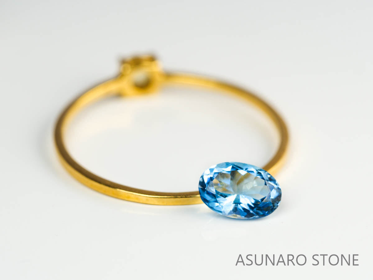サンタマリアアクアマリン オーバルカット ブラジル産　0.45ct【230529-1703】