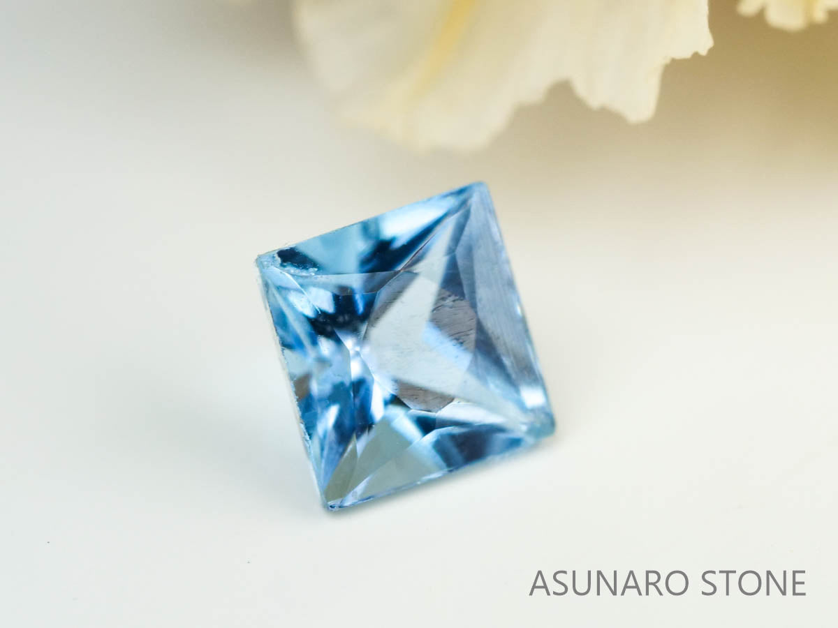 サンタマリアアクアマリン プリンセスカット ブラジル産　0.16ct【230529-1704】