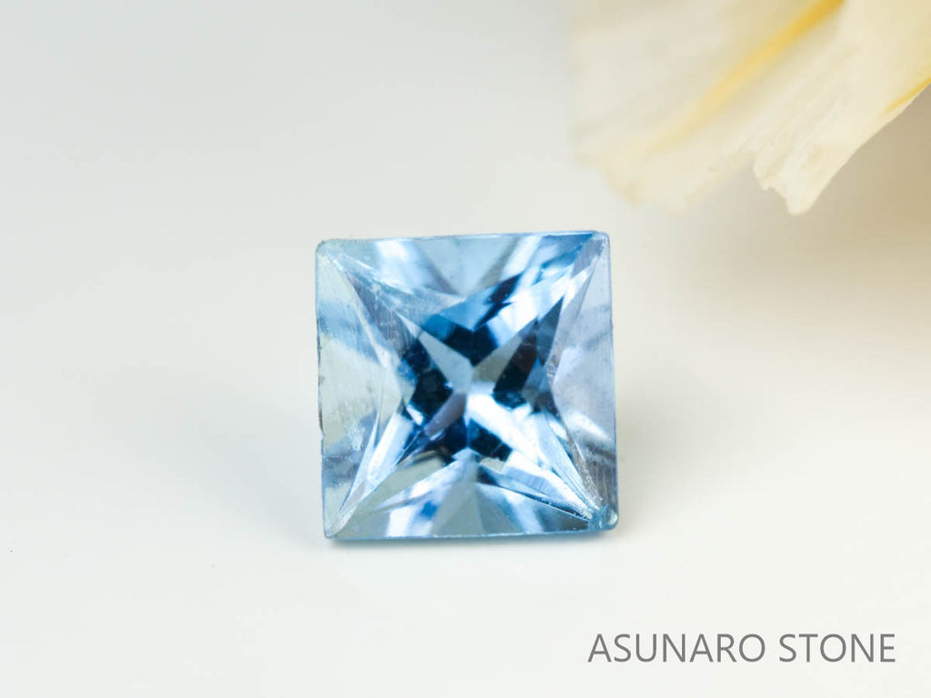 サンタマリアアクアマリン プリンセスカット ブラジル産　0.16ct【230529-1704】
