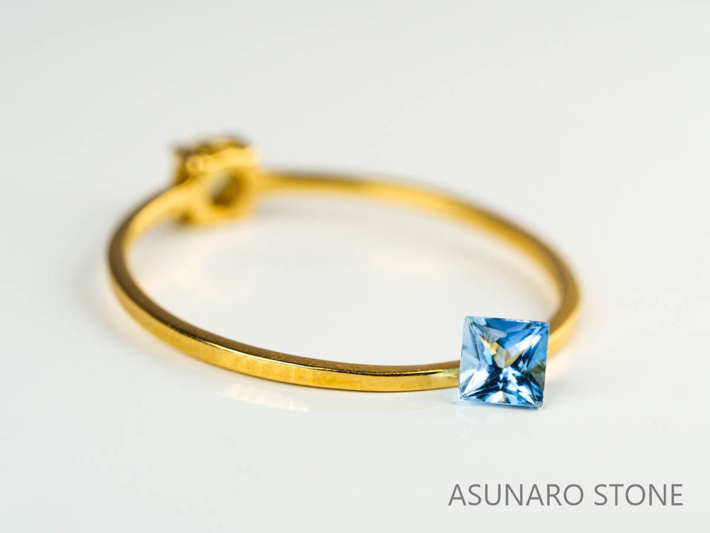 サンタマリアアクアマリン プリンセスカット ブラジル産　0.16ct【230529-1704】